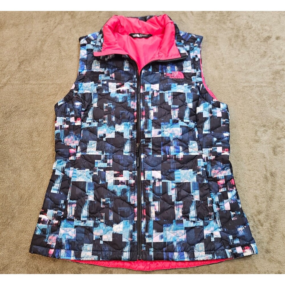 North Face ThermoBall Trekker Vest Size S Multi-Glitch Quilted Outdoor Insulated